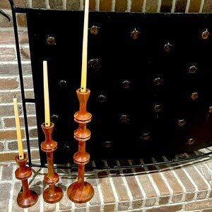 Crate and Barrel Candlesticks set of 3